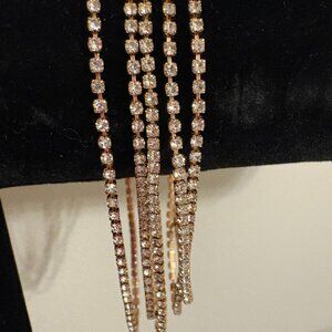 Gold Rhinestone Bracelets - Set of 5